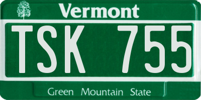 VT license plate TSK755