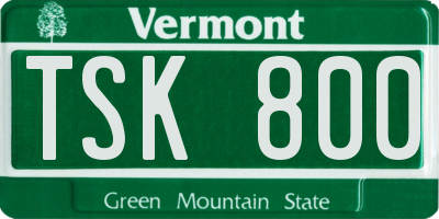 VT license plate TSK800