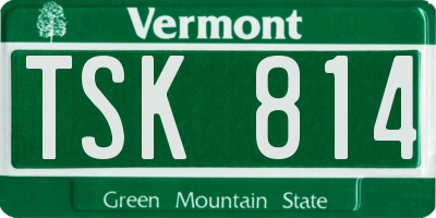 VT license plate TSK814