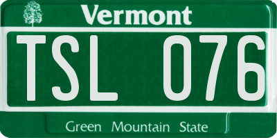 VT license plate TSL076