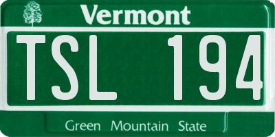 VT license plate TSL194