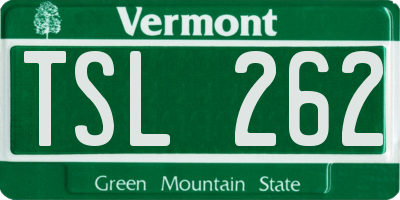 VT license plate TSL262