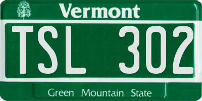 VT license plate TSL302