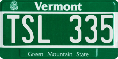 VT license plate TSL335
