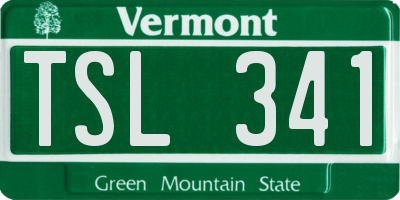 VT license plate TSL341