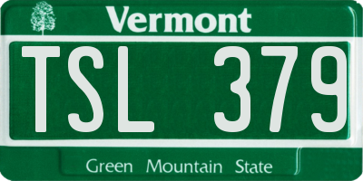 VT license plate TSL379