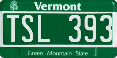 VT license plate TSL393
