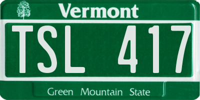 VT license plate TSL417