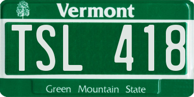 VT license plate TSL418