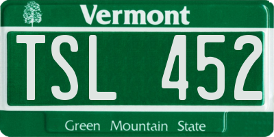 VT license plate TSL452