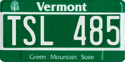 VT license plate TSL485