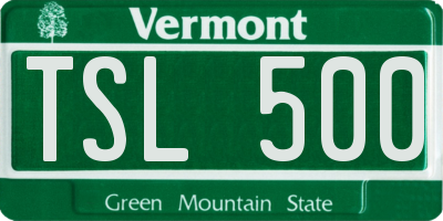 VT license plate TSL500