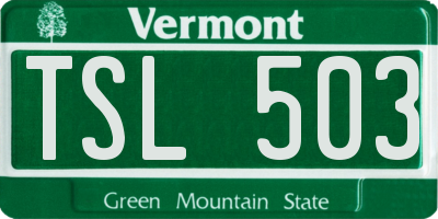 VT license plate TSL503