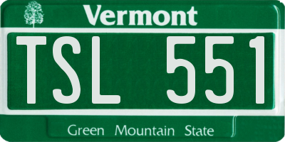 VT license plate TSL551