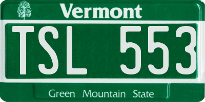 VT license plate TSL553