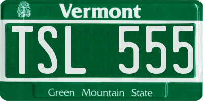 VT license plate TSL555