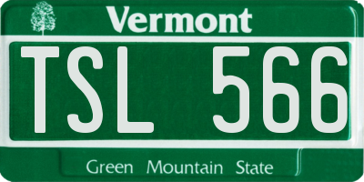 VT license plate TSL566