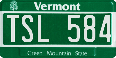VT license plate TSL584
