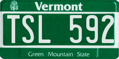 VT license plate TSL592