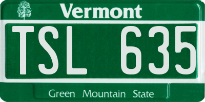 VT license plate TSL635