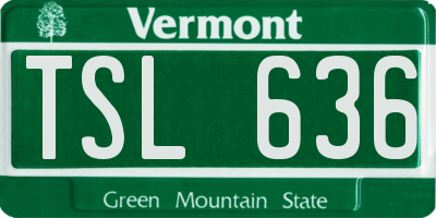 VT license plate TSL636