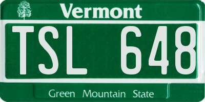 VT license plate TSL648