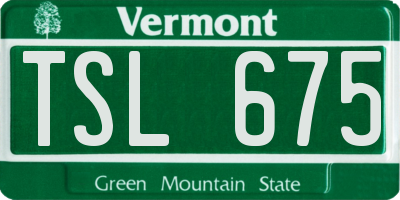 VT license plate TSL675