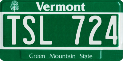 VT license plate TSL724