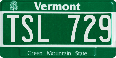 VT license plate TSL729