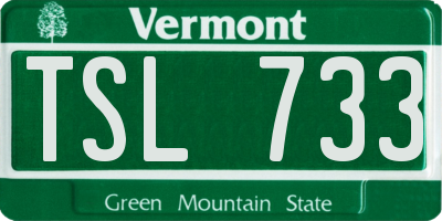 VT license plate TSL733