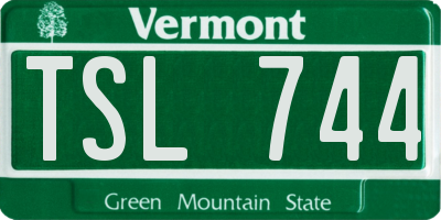 VT license plate TSL744