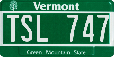 VT license plate TSL747