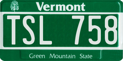 VT license plate TSL758