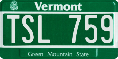 VT license plate TSL759