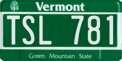 VT license plate TSL781