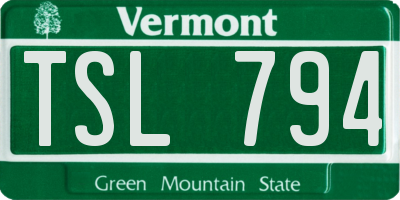 VT license plate TSL794