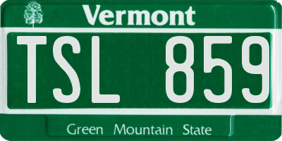 VT license plate TSL859