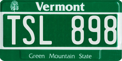 VT license plate TSL898