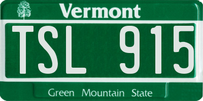 VT license plate TSL915