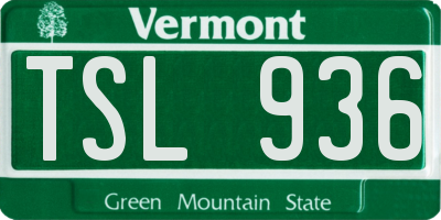 VT license plate TSL936
