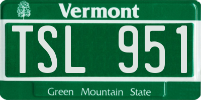 VT license plate TSL951