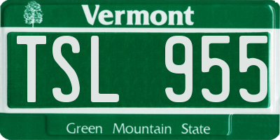 VT license plate TSL955