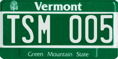 VT license plate TSM005