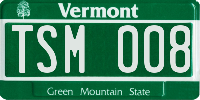 VT license plate TSM008