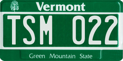 VT license plate TSM022