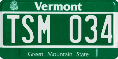 VT license plate TSM034