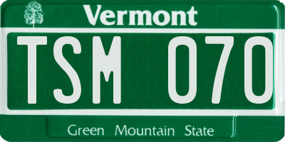 VT license plate TSM070