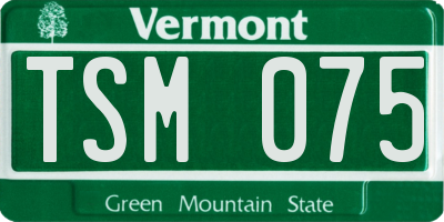 VT license plate TSM075