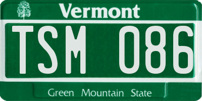 VT license plate TSM086