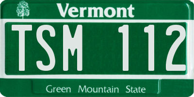 VT license plate TSM112